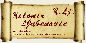 Milomir LJubenović vizit kartica